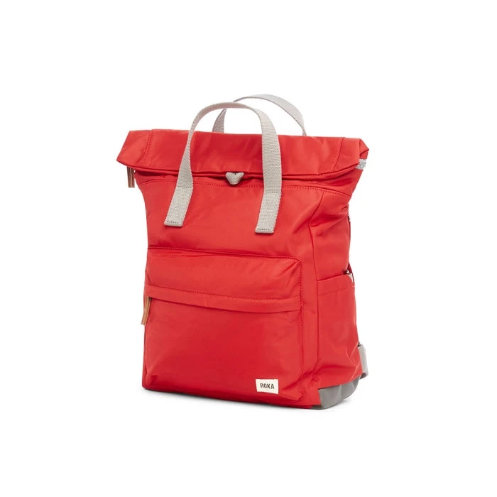 Mochila Roka London Canfield B Mediana Sostenible Nylon Rojo (Cranberry) 4 Mochila Roka London Canfield B Mediana Sostenible Nylon Rojo (Cranberry) - Imagen 2