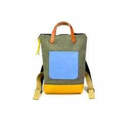 Mochila Daniel Chong Mini Verde Y Bolsillo Azul