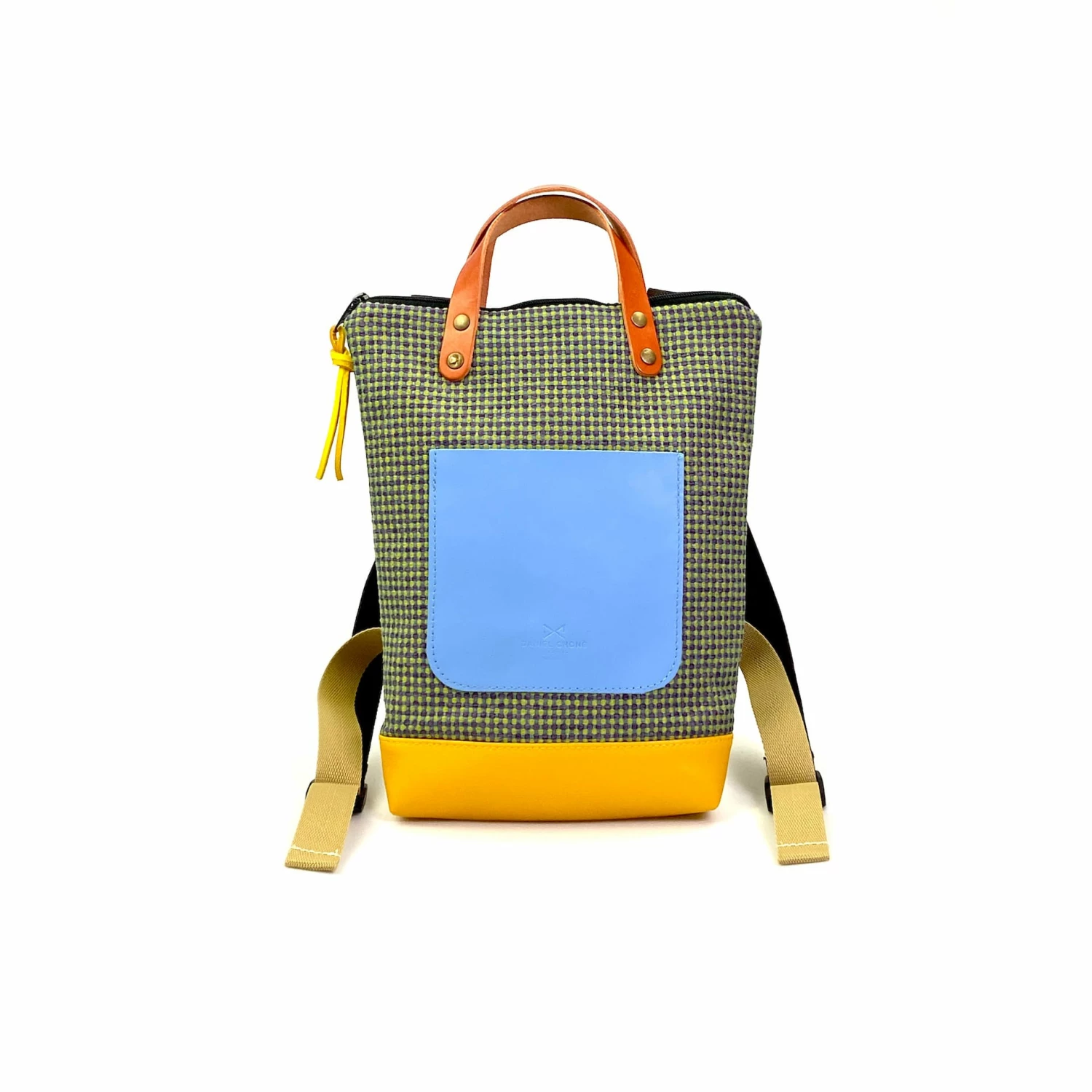 Mochila Daniel Chong Mini Verde Y Bolsillo Azul 3 Mochila Daniel Chong Mini Verde Y Bolsillo Azul