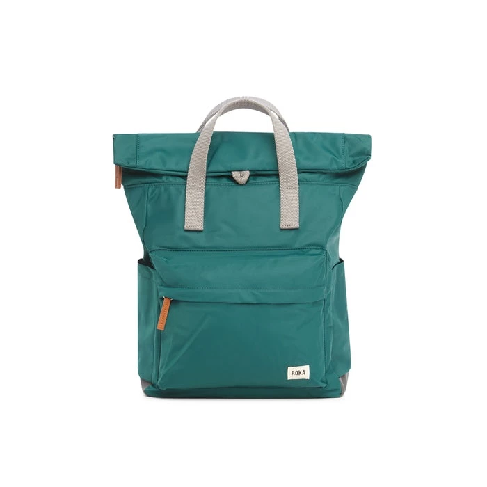 Mochila Roka London Canfield B Pequeña Sostenible Nylon Verde (Teal) 3 Mochila Roka London Canfield B Pequeña Sostenible Nylon Verde (Teal)