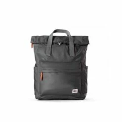 Mochila Roka London Canfield B Pequeña Sostenible Nylon Gris (Graphite)