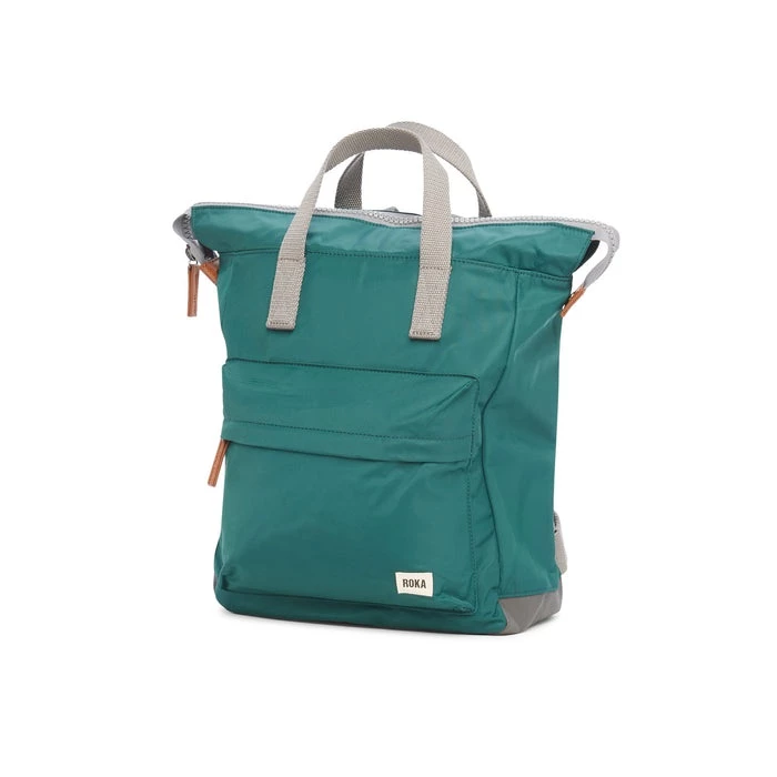Mochila Roka London Bantry B Mediana Sostenible Nylon Verde (Teal) 6 Mochila Roka London Bantry B Mediana Sostenible Nylon Verde (Teal) - Imagen 4