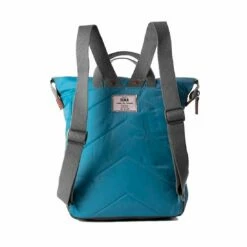 Mochila Roka London Bantry B Mediana Sostenible Nylon Turquesa (Petrol) -Equipaje Tienda de ventas 26368