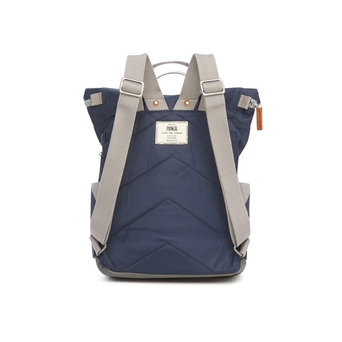 Mochila Roka London Canfield B Mediana Sostenible Nylon Azul (Midnight) 4 Mochila Roka London Canfield B Mediana Sostenible Nylon Azul (Midnight) - Imagen 2
