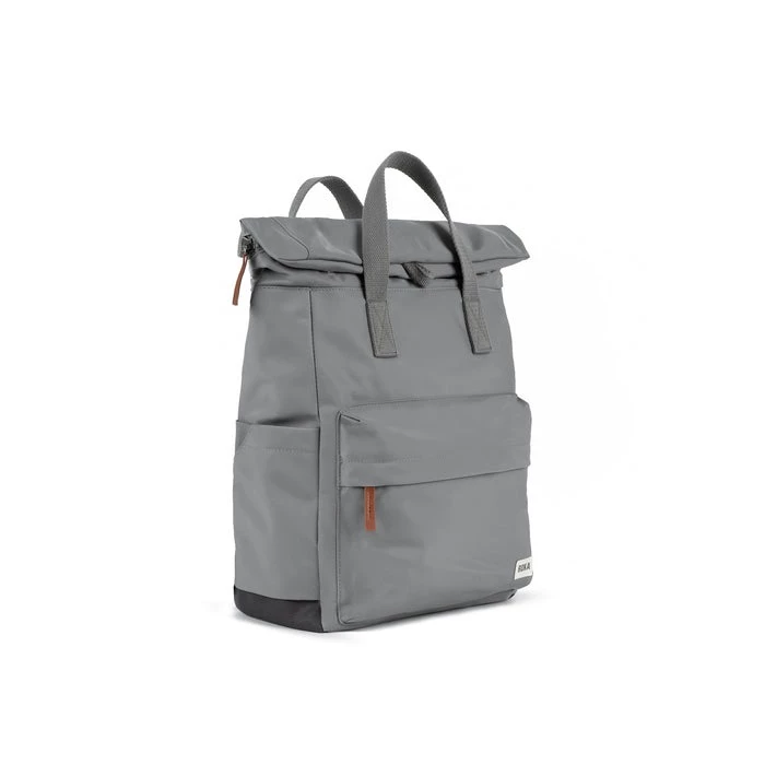 Mochila Roka London Canfield B Mediana Sostenible Nylon Gris (Stormy) 4 Mochila Roka London Canfield B Mediana Sostenible Nylon Gris (Stormy) - Imagen 2