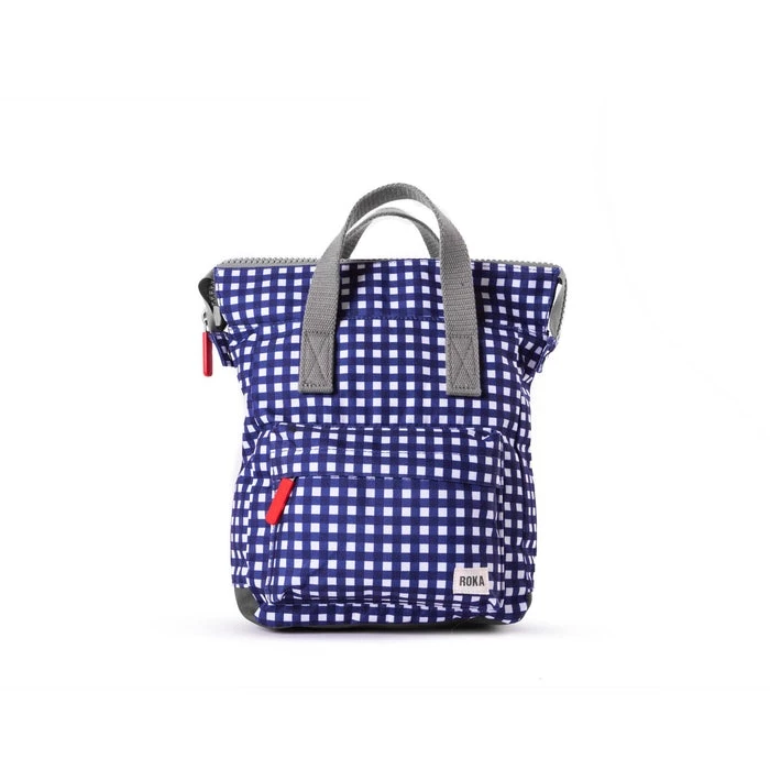 Mochila Roka London Bantry B Pequeña Sostenible Nylon Cuadros Azules (Gingh 3 Mochila Roka London Bantry B Pequeña Sostenible Nylon Cuadros Azules (Gingh