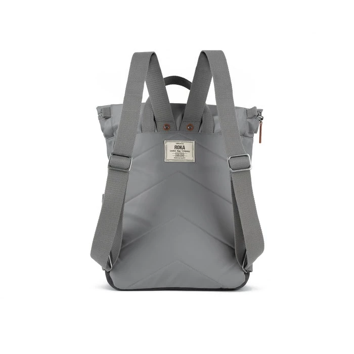 Mochila Roka London Canfield B Mediana Sostenible Nylon Gris (Stormy) 5 Mochila Roka London Canfield B Mediana Sostenible Nylon Gris (Stormy) - Imagen 3