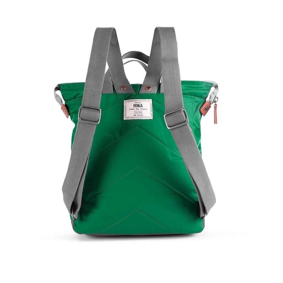Mochila Roka London Bantry B Mediana Sostenible Nylon Verde (Emerald) 4 Mochila Roka London Bantry B Mediana Sostenible Nylon Verde (Emerald) - Imagen 2