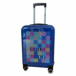 Maleta Cabina 55 Cm 4 Ruedas Rigida Baldosa De Bilbao Azul