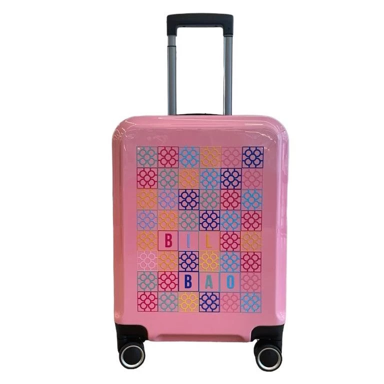 Maleta Cabina 55 Cm 4 Ruedas Rigida Baldosa De Bilbao Rosa-Rosa 3 Maleta Cabina 55 Cm 4 Ruedas Rigida Baldosa De Bilbao Rosa-Rosa