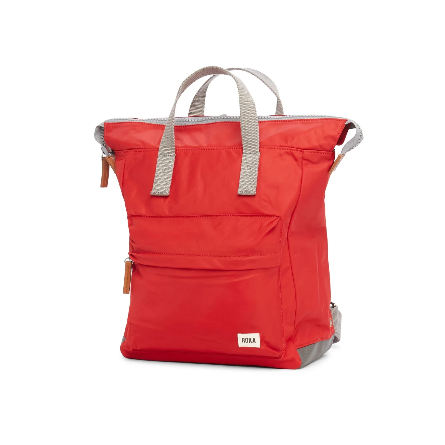 Mochila Roka London Bantry B Mediana Sostenible Nylon Rojo (Cranberry) 4 Mochila Roka London Bantry B Mediana Sostenible Nylon Rojo (Cranberry) - Imagen 2
