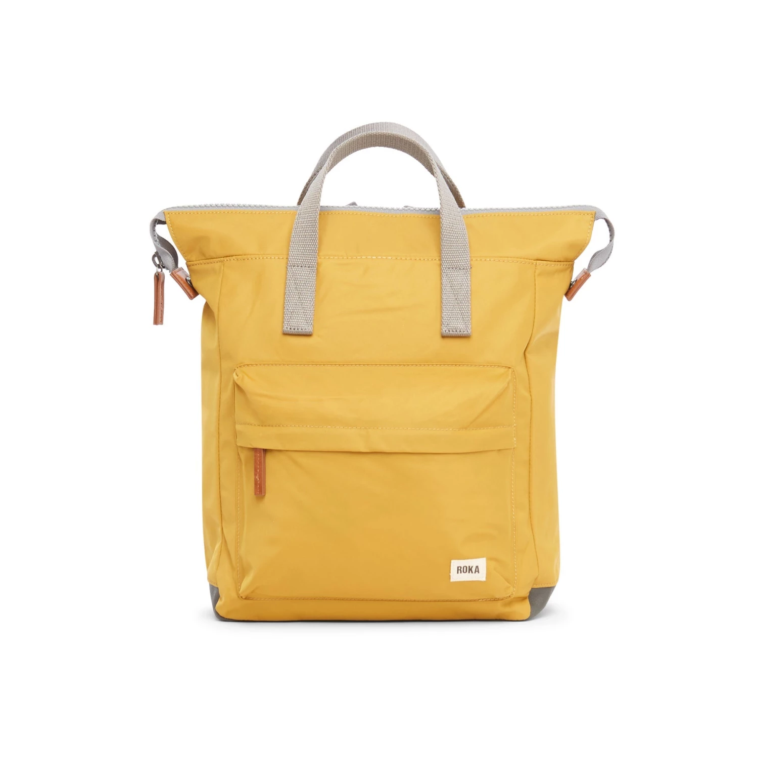Mochila Roka London Bantry B Mediana Sostenible Nylon Amarillo (Corn) 8 Mochila Roka London Bantry B Mediana Sostenible Nylon Amarillo (Corn) - Imagen 6