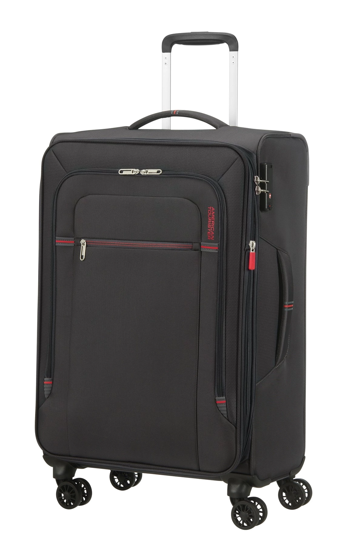 American Tourister Maleta Mediana 67 Cm 4R Exp. A.T. Crosstrack Gris (Grey-Red) 3 American Tourister Maleta Mediana 67 Cm 4R Exp. A.T. Crosstrack Gris (Grey-Red)