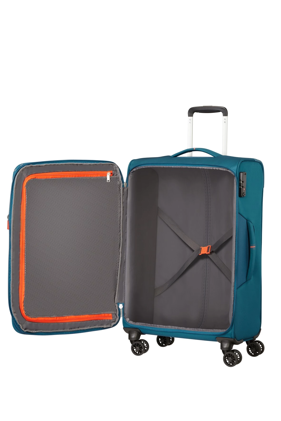 American Tourister Maleta Mediana 67 Cm 4R Exp. A.T. Crosstrack Azul (Navy-Orange) 4 American Tourister Maleta Mediana 67 Cm 4R Exp. A.T. Crosstrack Azul (Navy-Orange) - Imagen 2
