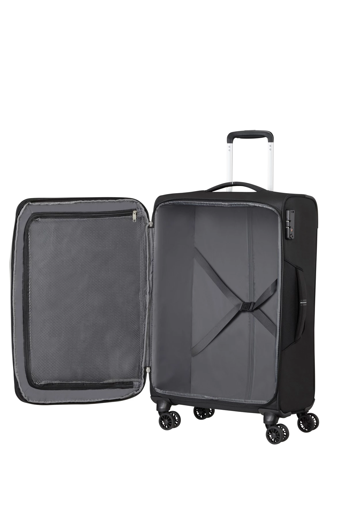 American Tourister Maleta Mediana 67 Cm 4R Exp. A.T. Crosstrack Negro (Black-Grey) 4 American Tourister Maleta Mediana 67 Cm 4R Exp. A.T. Crosstrack Negro (Black-Grey) - Imagen 2