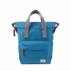 Mochila Roka London Bantry B Pequeña Sostenible Canvas Turquesa (Marine)
